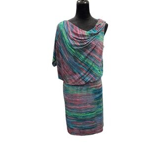 Vintage Maggy’s Boutique Unique Multi Single Batwing/Sleeveless Mini Dress 12